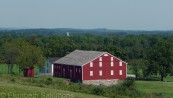 Many of the farm buildings in the fields surrounding Gettysburg in 1863 are still standing.